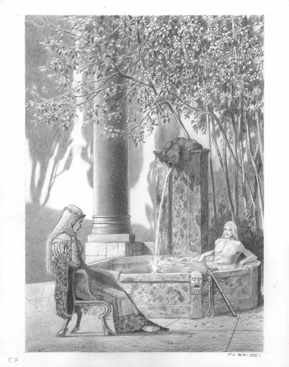 Illustration noir et blanc, Tristan et Iseult, Paul & Gaëtan Brizzi