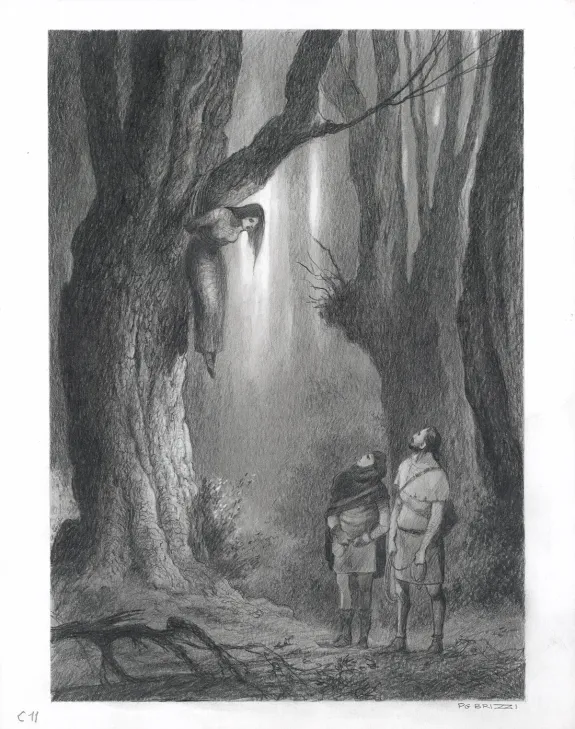 Illustration noir et blanc, Tristan et Iseult, Paul & Gaëtan Brizzi