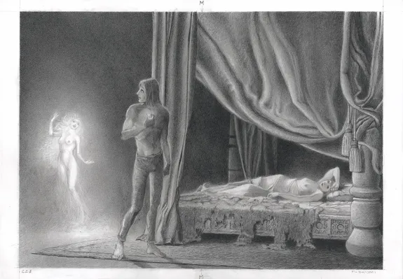 Illustration noir et blanc, Tristan et Iseult, Paul & Gaëtan Brizzi