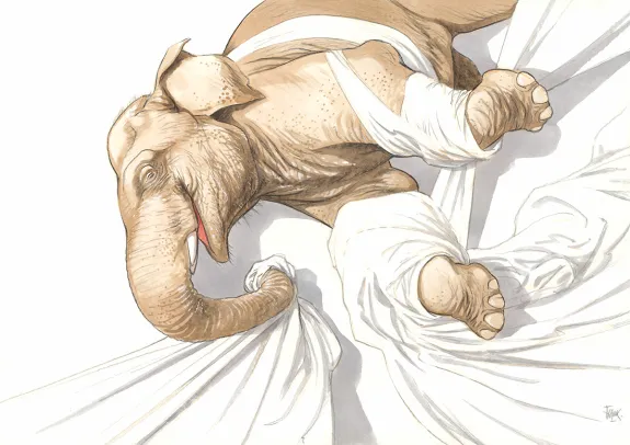 Colored illustration, Frank Pé