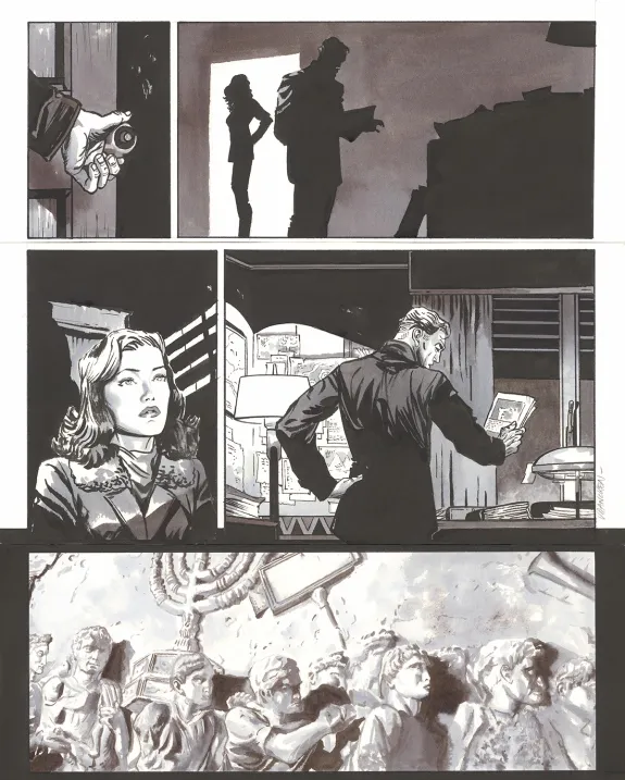 Planche noir et blanc, Les Enfants du ciel, Bernard Vrancken