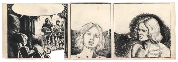 Planche noir et blanc, Corentin, Paul Cuvelier