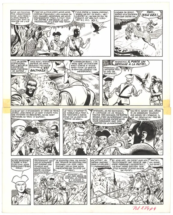 Planche noir et blanc, Barbe-Rouge, Mort ou vif (T.10), Victor Hubinon