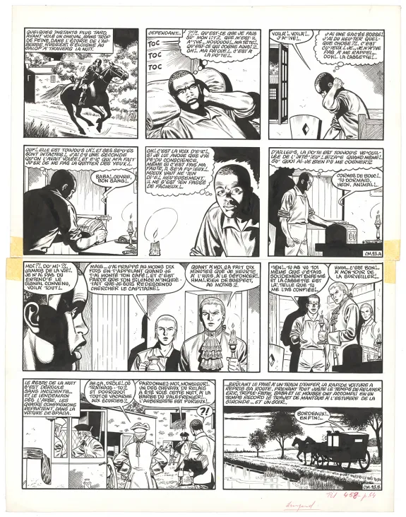 Planche noir et blanc, Barbe-Rouge, La Captive des Mores (T.16), Victor Hubinon