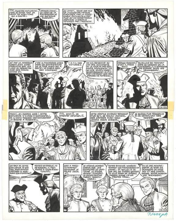 Planche noir et blanc, Barbe-Rouge, La Captive des Mores (T.16), Victor Hubinon