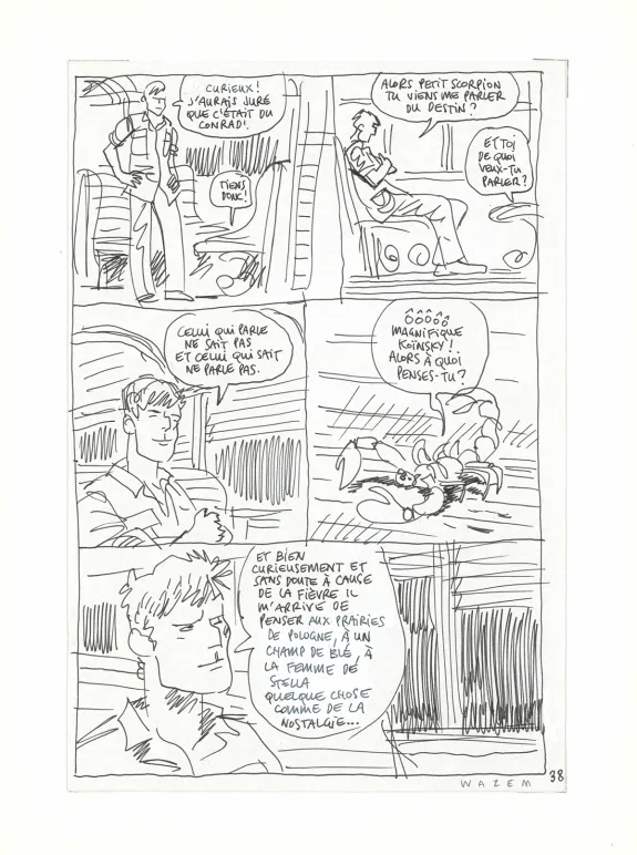 Planche noir et blanc, Les Scorpions du Désert,  Wazem
