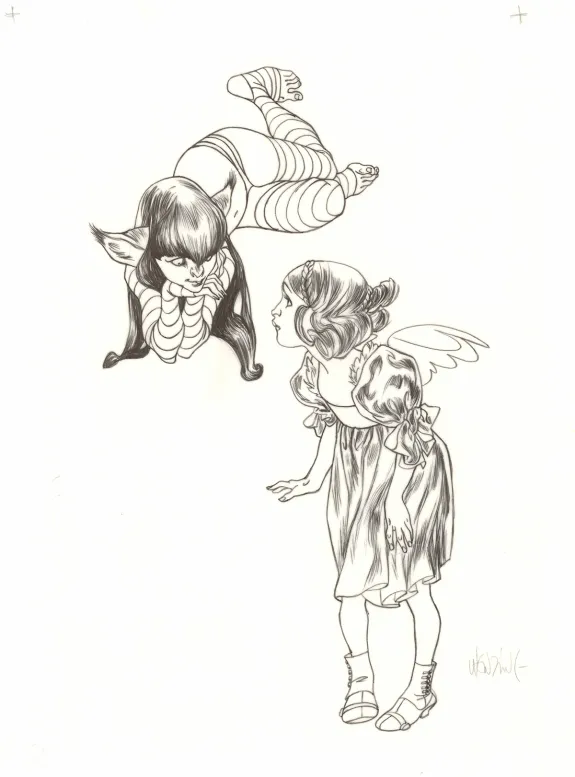 Illustration noir et blanc, Claire Wendling