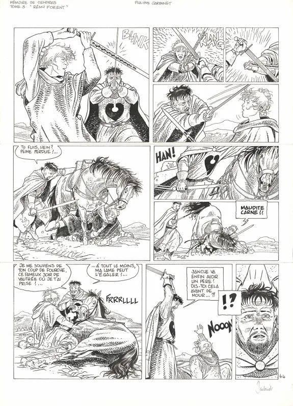 Planche noir et blanc, Mémoires de Cendres, Rémy d'Orient (T.3), Philippe Jarbinet