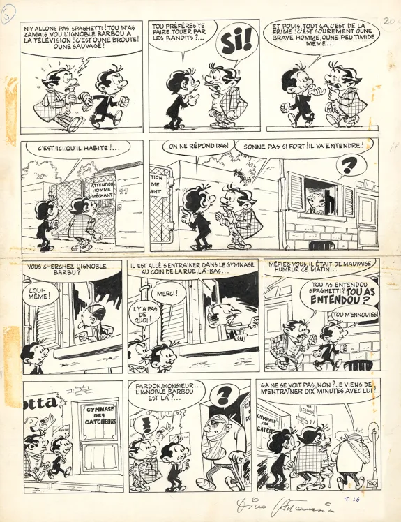Planche noir et blanc, Spaghetti, Spaghetti et le talon d'Achille (T.2), Dino Attanasio