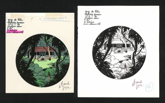 Illustration noir et blanc, Théodore Poussin, La Maison dans l'Île (T.8), Frank Le Gall