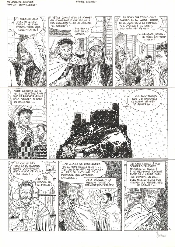 Planche noir et blanc, Mémoires de Cendres, Rémy d'Orient (T.3), Philippe Jarbinet