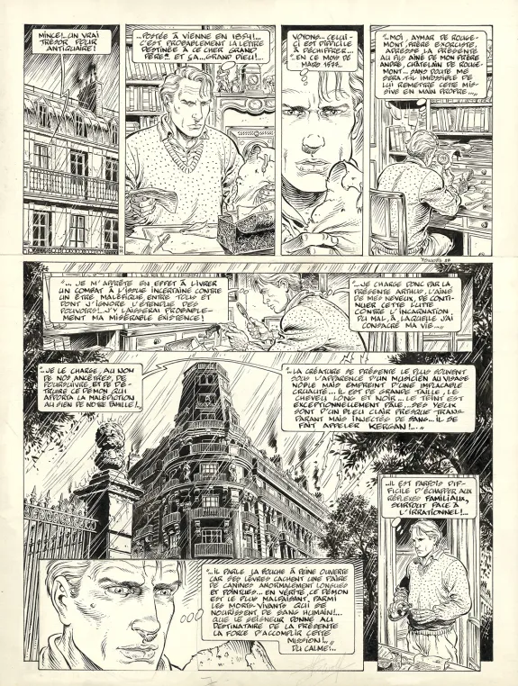 Black and white original page, Le Prince de la Nuit, Le Chasseur (T.1), Yves Swolfs