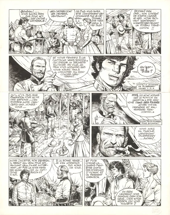 Black and white original page, La Jeunesse de Blueberry, La solution Pinkerton (T.10), Michel Blanc-Dumont