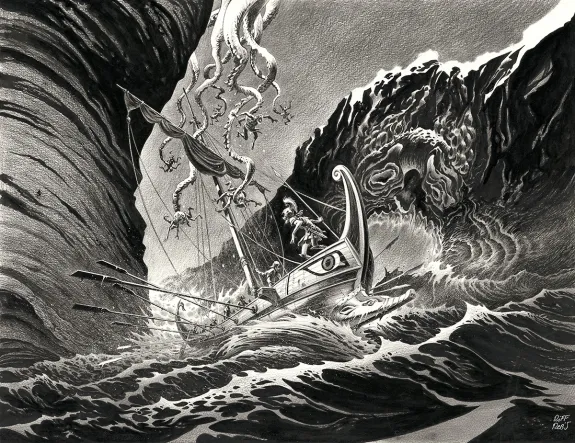 Illustration noir et blanc,  Riff Reb's