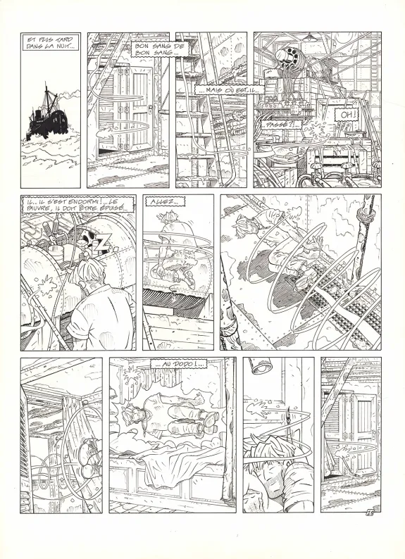 Planche noir et blanc, Adler, La Force (T.9), René Sterne