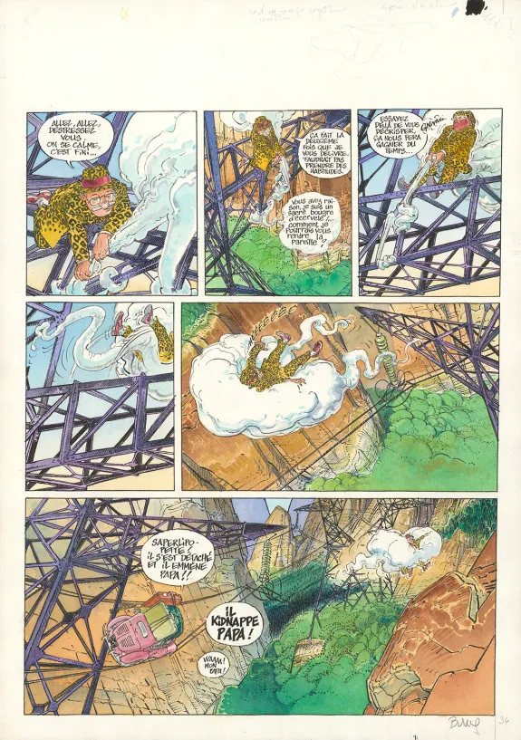 Colored original page, Les Aventures de Jérôme Moucherot, Le Péril pied-de-poule (T.3), François Boucq