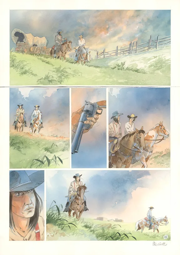 Colored original page, Cheyenne, Patrick Prugne