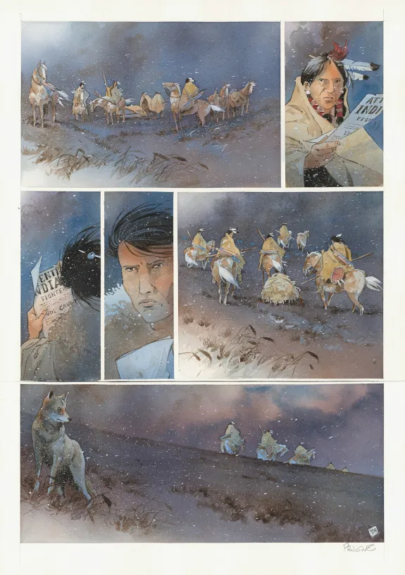 Colored original page, Cheyenne, Patrick Prugne
