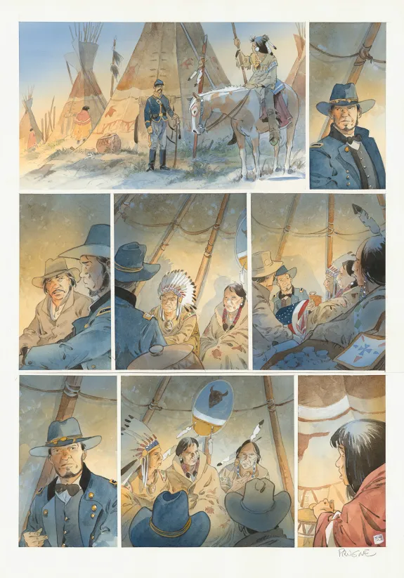 Colored original page, Cheyenne, Patrick Prugne