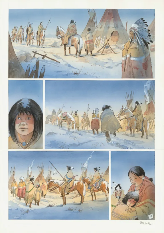 Colored original page, Cheyenne, Patrick Prugne