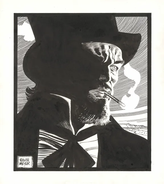 Illustration noir et blanc, Undertaker, Ralph Meyer