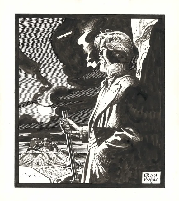 Illustration noir et blanc, Undertaker, Ralph Meyer