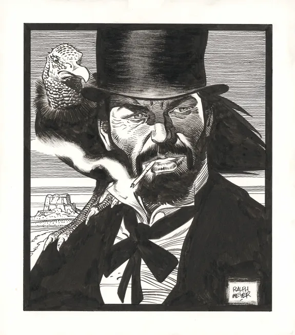 Illustration noir et blanc, Undertaker, Ralph Meyer