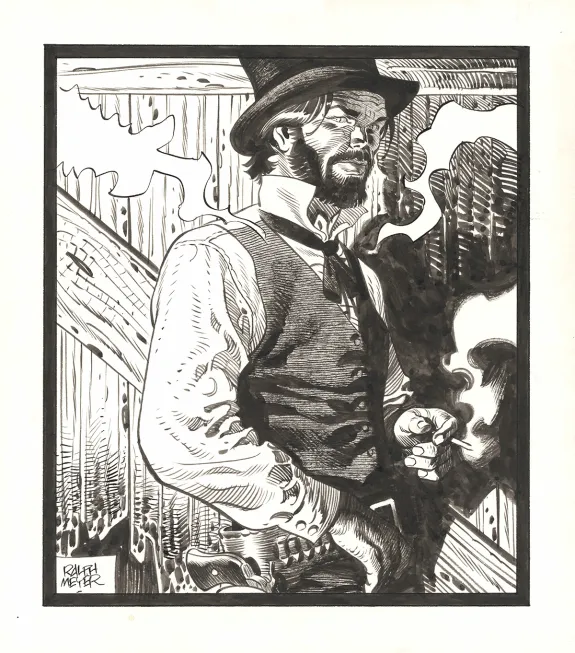 Illustration noir et blanc, Undertaker, Ralph Meyer