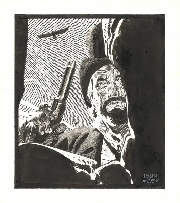 Illustration noir et blanc, Undertaker, Ralph Meyer