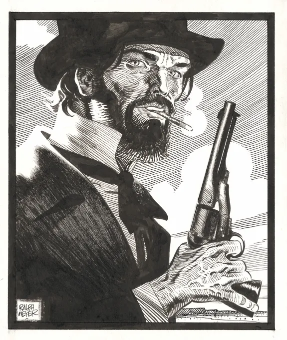Illustration noir et blanc, Undertaker, Ralph Meyer