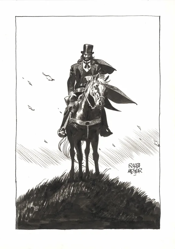 Illustration noir et blanc, Undertaker, Ralph Meyer