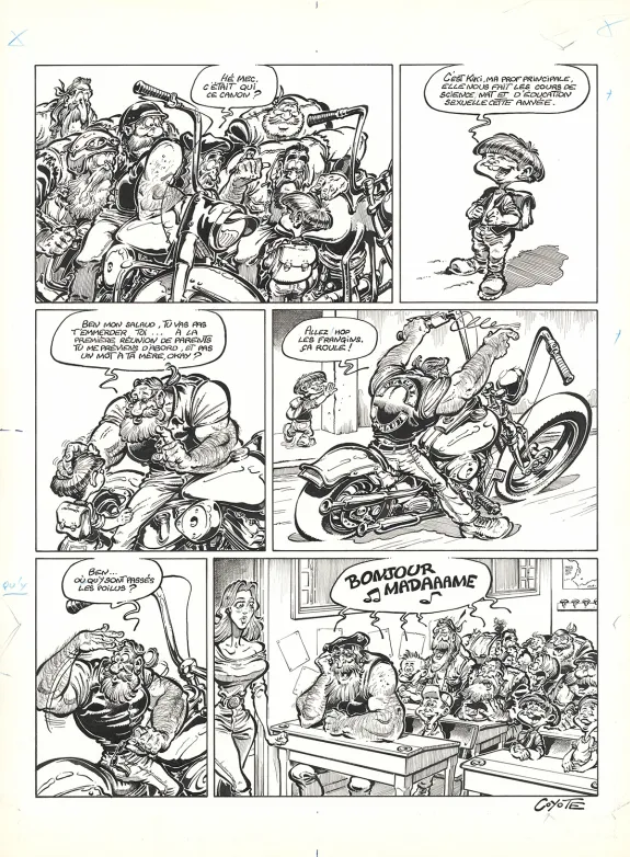 Planche noir et blanc, Litteul Kévin, Litteul Kévin (T.1),  Coyote