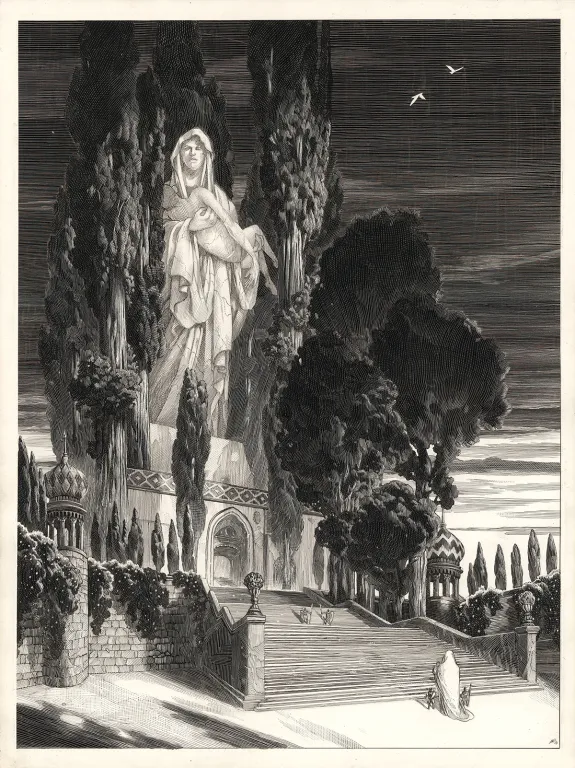 Black and white illustration, Nicolas Delort