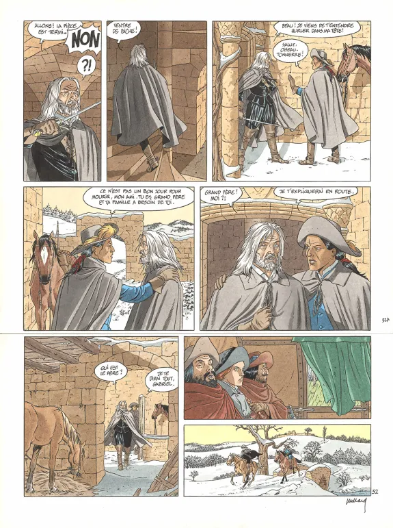 Colored original page, Les 7 Vies de l'Épervier, Quinze ans après  (T.12), André Juillard