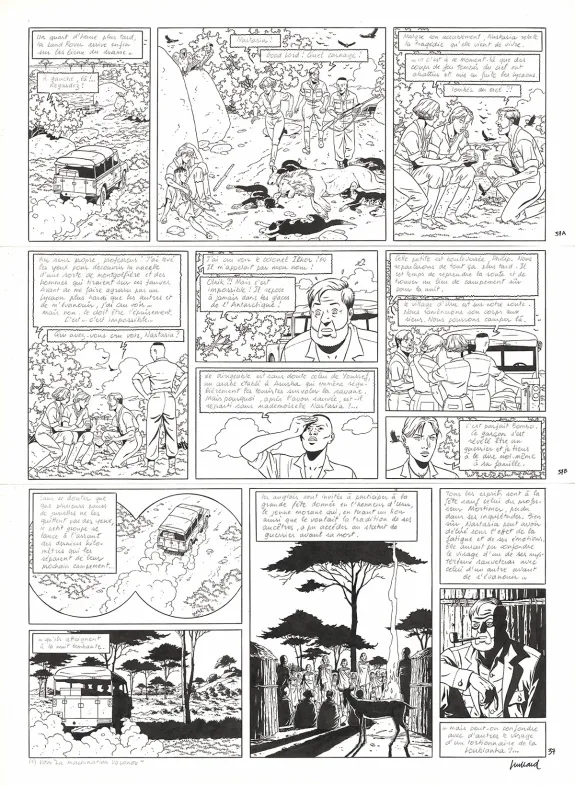 Planche noir et blanc, Blake et Mortimer, Le Sanctuaire du Gondwana (T.18), André Juillard
