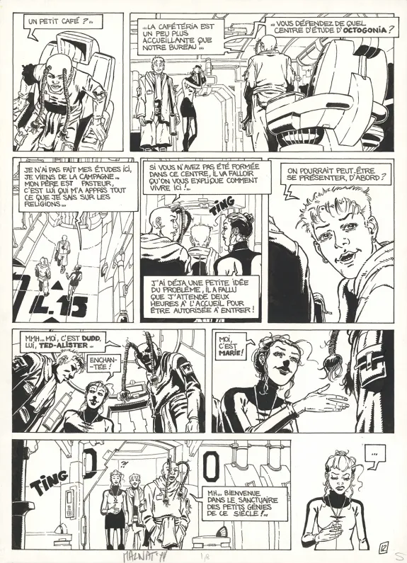 Black and white original page, L'Ancêtre programmé, Le temps de l'éveil (T.1), Loïc Malnati