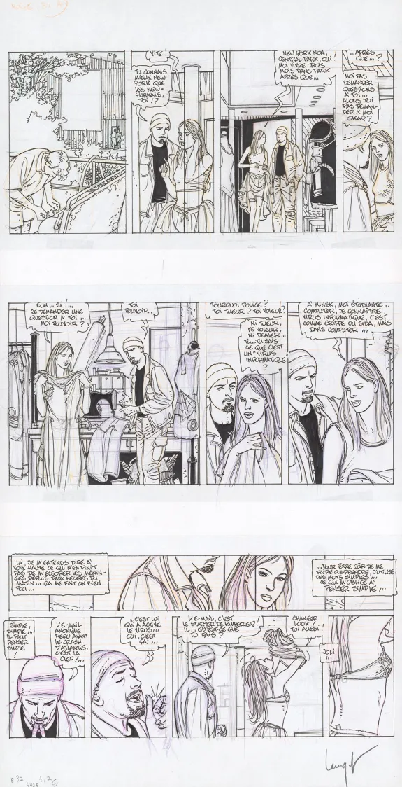 Black and white original page, Alvin Norge, @enfer.Zcom (T.1), Chris Lamquet