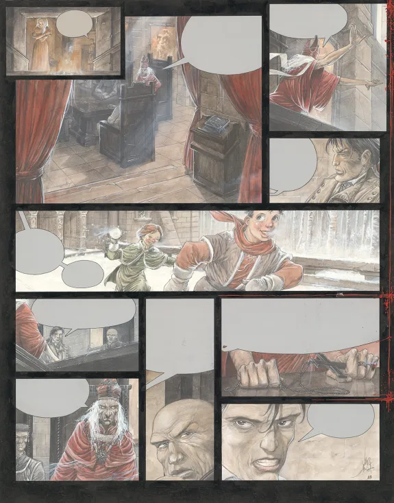 Colored original page, Reflets d'écume, Alberto Varanda