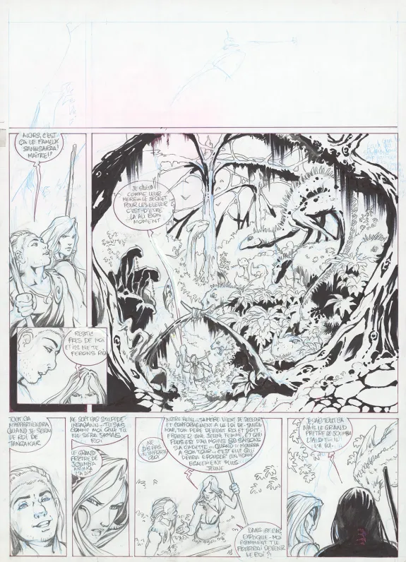 Black and white original page, L'Angeolende, Le Maître-monture (T.1), Christian Paty