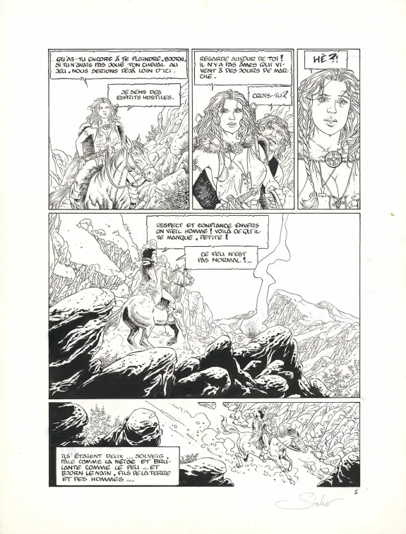 Black and white original page, Solveig, La Sorcière et le corbeau (T.2), Eric Stalner