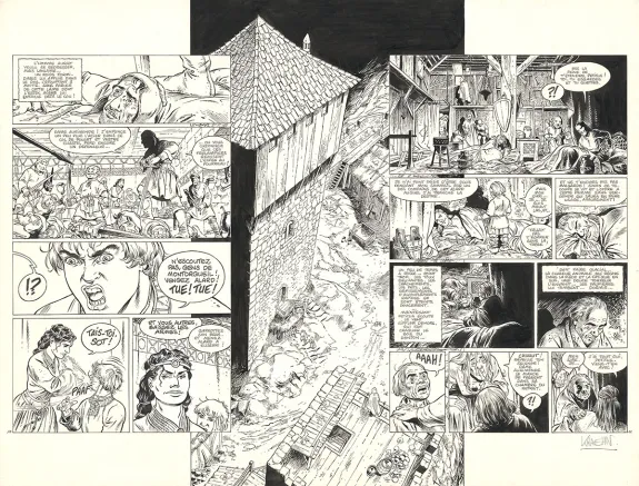 Black and white original page, Le Ruistre, Montorgueil (T.1), Jean Charles Kraehn