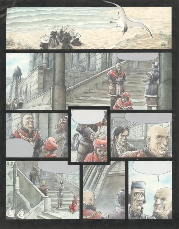 Colored original page, Reflets d'écume, Naïade (T.1), Alberto Varanda