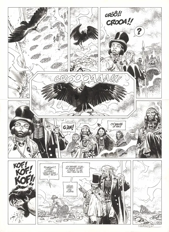 Planche noir et blanc, Undertaker, L'Indien blanc (T.5), Ralph Meyer