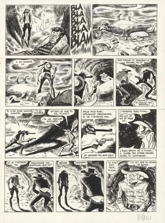 Planche noir et blanc, Gus, Happy Clem (T.4), Christophe Blain