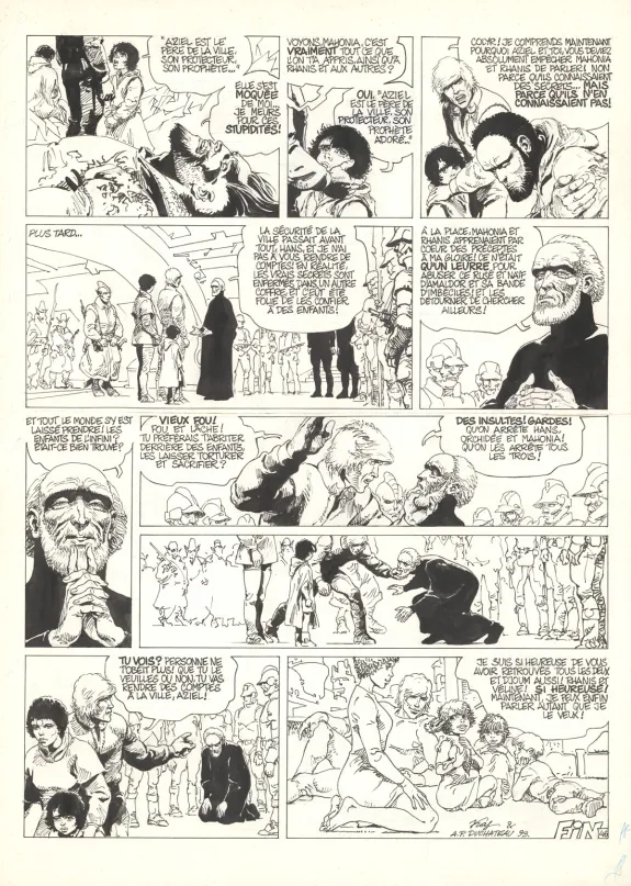 Planche noir et blanc, Hans, Le Visage du monstre (T.8),  Kas