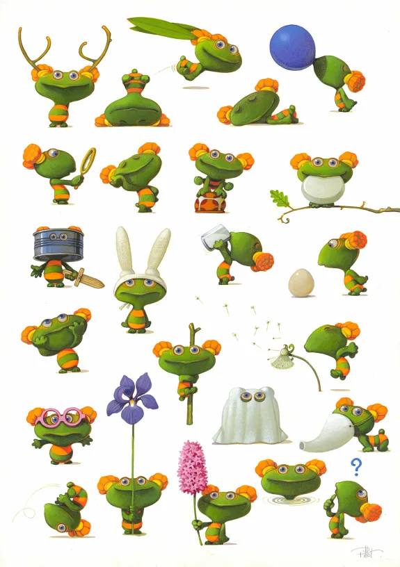 Illustration couleur, Lulu Vroumette, L'Abécédaire Lulu Vroumette, Frédéric Pillot