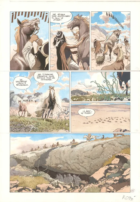 Colored original page, Comanche Trail, Christian Rossi