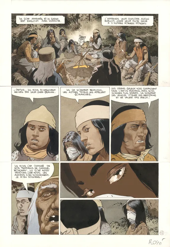 Colored original page, Comanche Trail, Christian Rossi