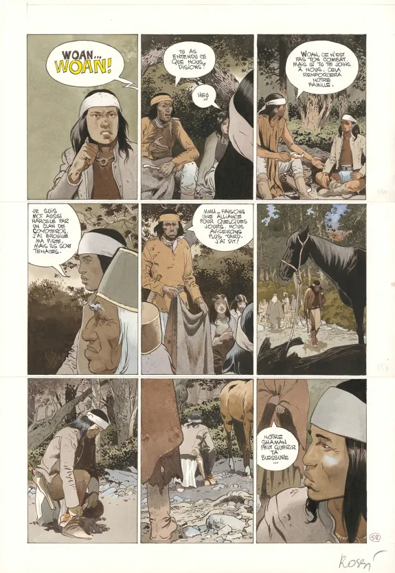Colored original page, Comanche Trail, Christian Rossi
