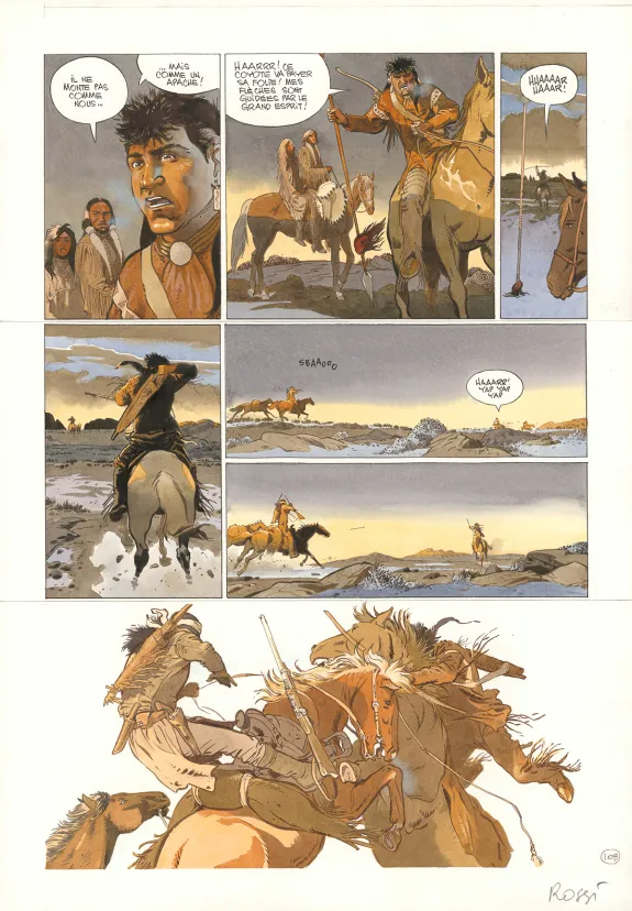 Colored original page, Comanche Trail, Christian Rossi